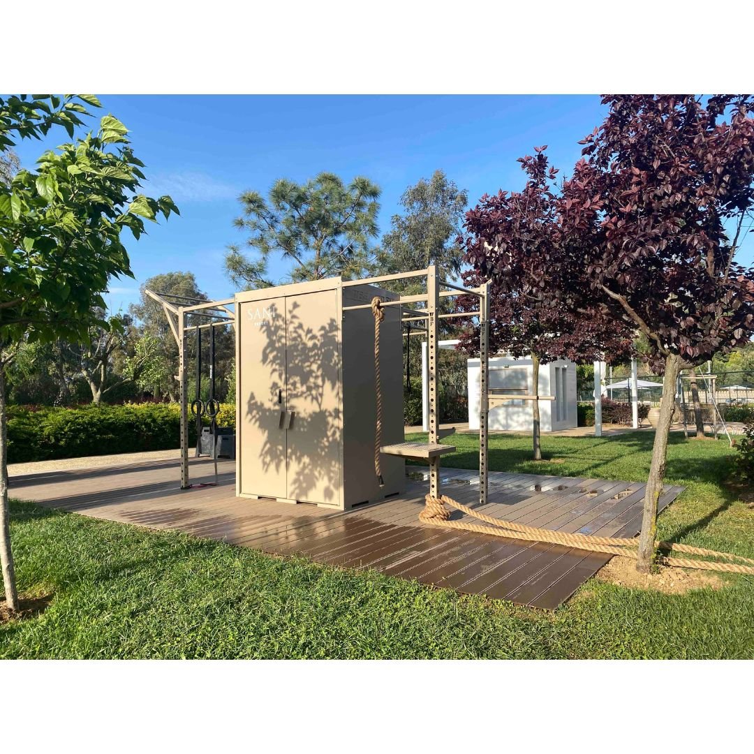 sani resort outdoor gym with beaverfit equipment